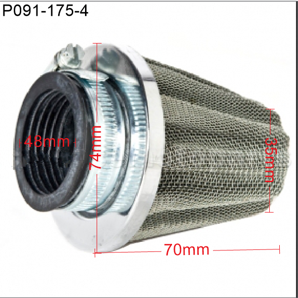 Air Filter P091-175-4, 48mm, Cone, Suits ATVs, Buggies, Go karts, Dirt Bikes. image 0
