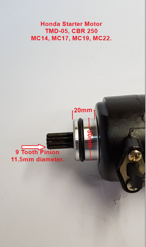 Honda CBR 250 Starter Motor, MC14, MC17, MC19, MC22 image 3