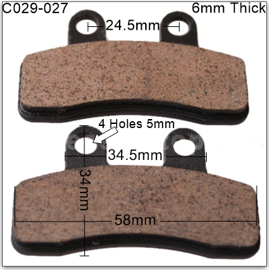 Brake Pads C029-027, Pit bikes, Dirt bikes, ATVs, Scooters, Buggies & Go Karts. image 0