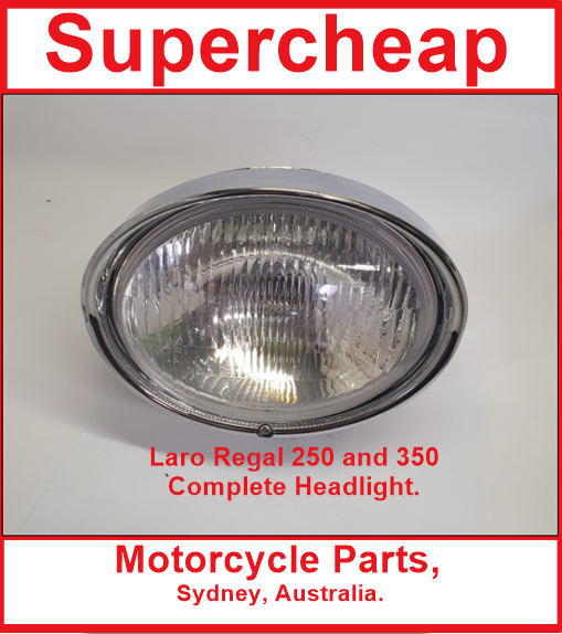 Laro Regal 250 and 350 complete Headlight. Chrome. Hunter and Honda CA250 Rebel. image 3