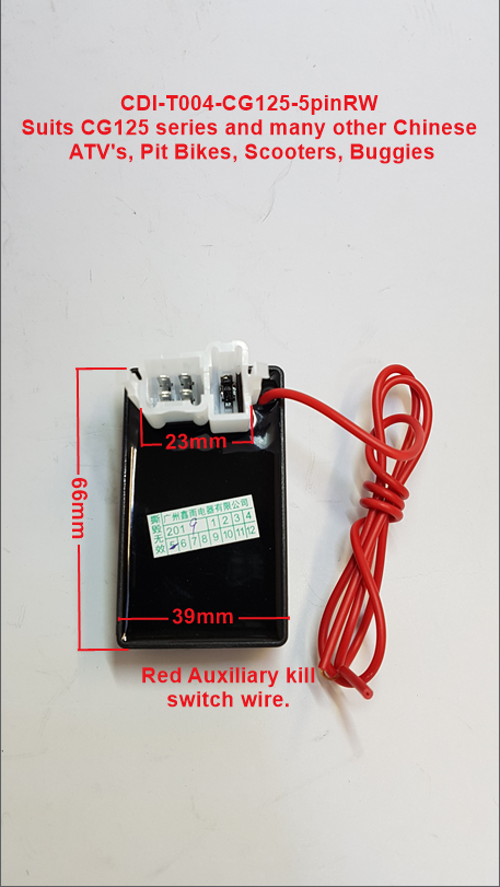 CDI-T004-CG125-5pin RW, ATV's, Pit Bikes, Scooters, Buggies, Go Karts. image 0