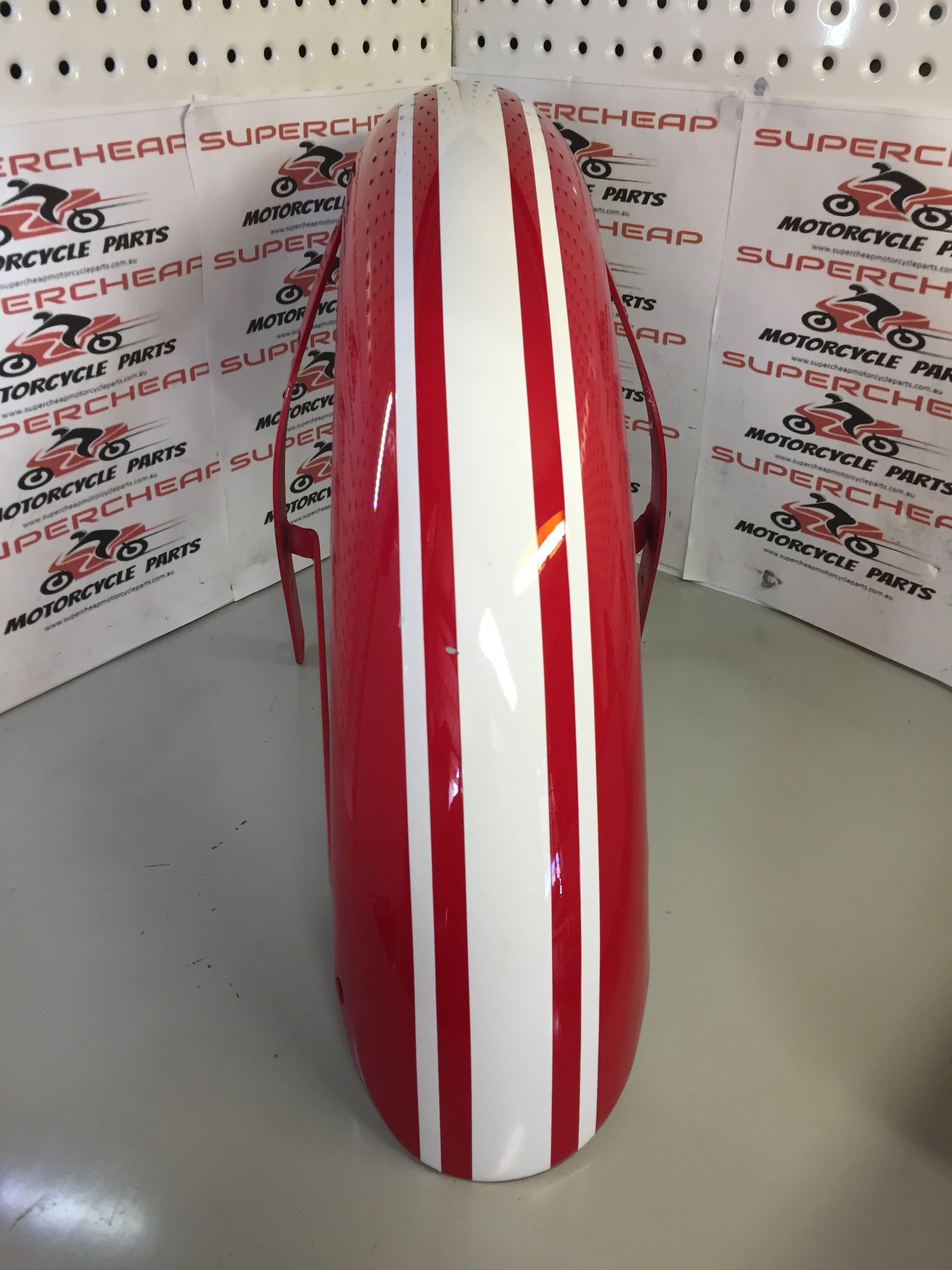 Laro Prostreet and Hunter Daytona Front Mudgaurd, Red with White stripes. image 3