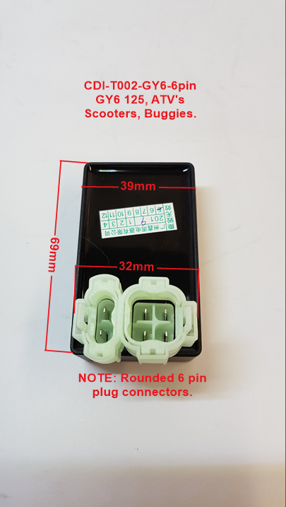 CDI-T002-6pin, GY6, CG125, 200,250,300cc ATV's, Scooters, Buggies, Go Karts. image 0