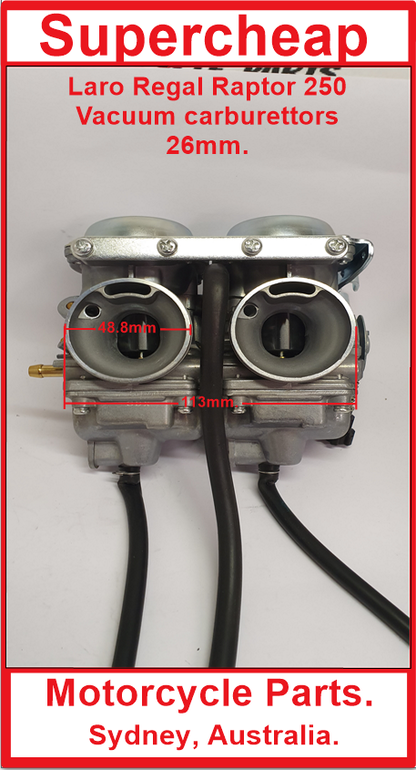 Laro Regal Raptor Hunter Spyder 250 carburettors, 26mm, Honda CA250 Rebel. image 2