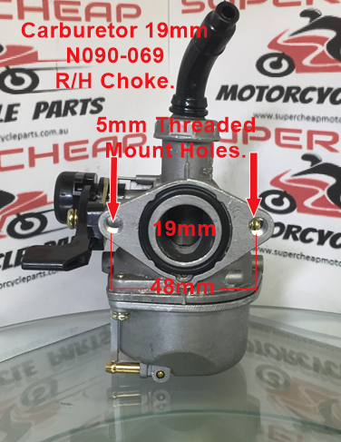 Carburetor, N090-069, 19mm,  L/Hand Choke, Atvs, Pit Bikes, Dirt Bikes. image 0