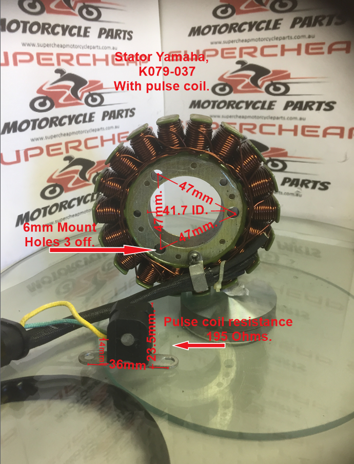 Stator, K079-037, Suits various Yamaha's, Scooters and Dirt Bikes. image 1