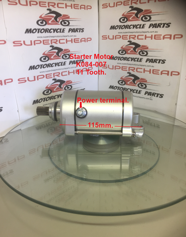 Starter Motor, K084-007, 11 Tooth, CG 200/250 Air cooled motors. ATVs, Pit Bikes image 1