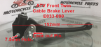 ATV Brake Lever, Drum Brake, twin cable front brake lever, ATVs, Suzuki LT80 image 1