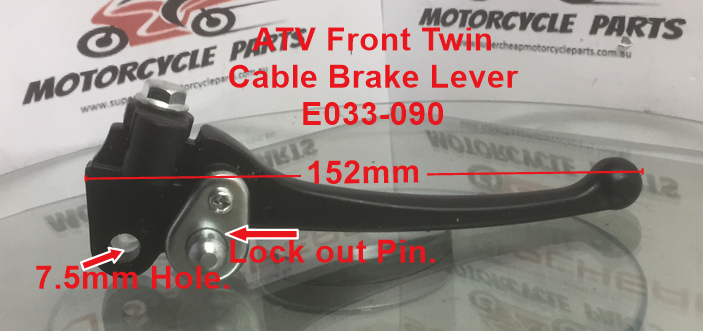 ATV Brake Lever, Drum Brake, twin cable front brake lever, ATVs, Suzuki LT80 image 1