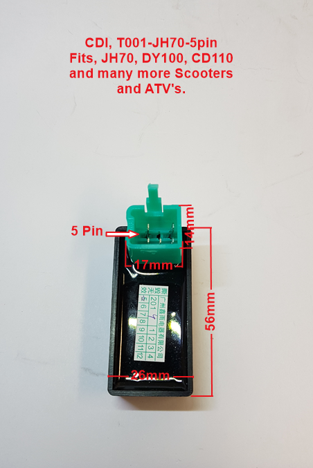 CDI, T001-JH70-5pin, JH70, DY100, CD110 and many more Scooters and ATV's. image 0