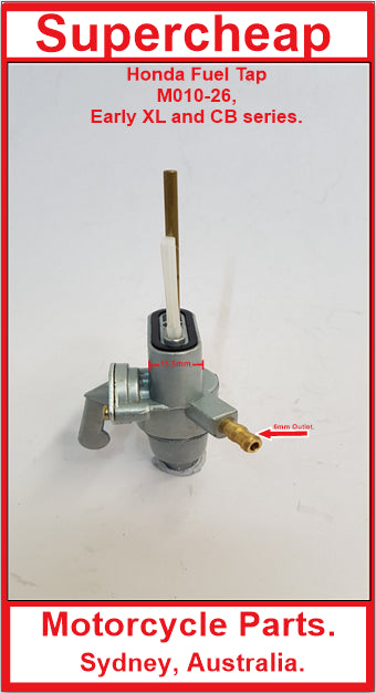 Fuel Tap, M010-26, early Honda XL100 to XL350 and CB100, CB125 and more. image 2