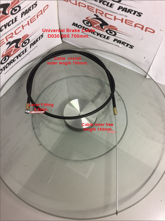 Brake Cable, 700mm, D030-065, Pit Bikes, Pocket Bikes, ATVs, Scooters image 0