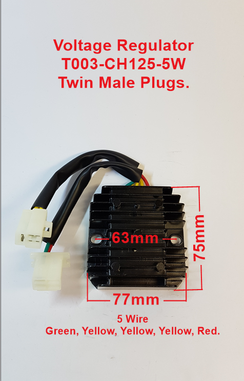 Voltage Regulator,  T003-CH125-5W. 5 wire suits Honda CH125 plus Honda ATVs. image 0