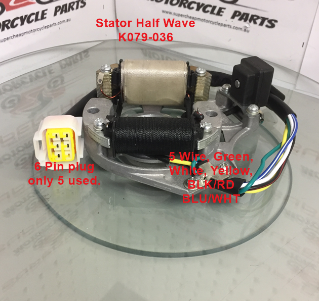 Stator/Magneto K079-036, 2 Coil, Half wave, 50 to 200cc engines. image 1
