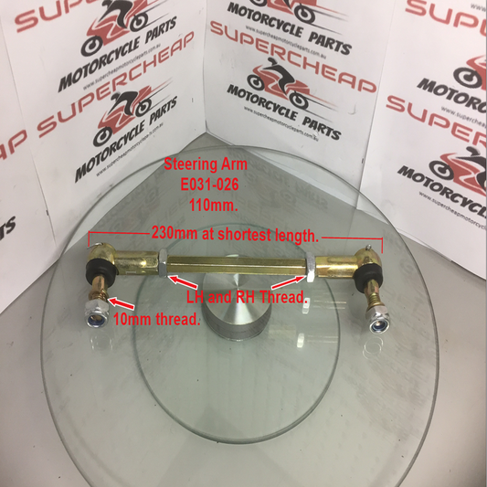 Steering Arm, E031-026, ATVs, Buggies, UTVs,110mm, L and RH Thread. image 0