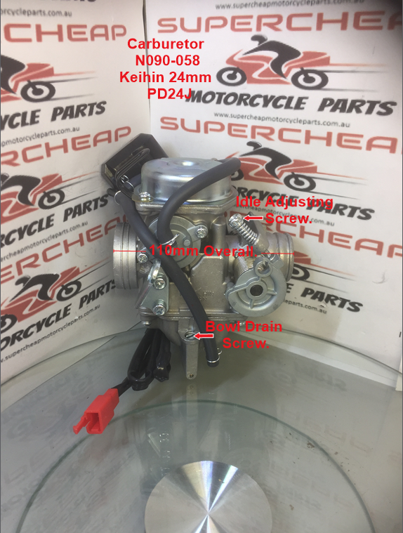 Carburetor, N090-058,  24mm Vacuum. GY6 150, Scooters, ATVs, Buggies. image 2