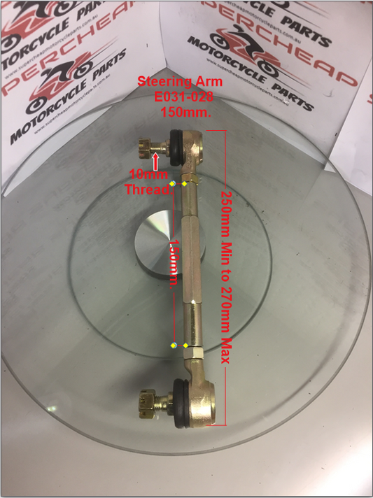 Steering Arm, E031-028, ATVs, Buggies, UTVs,150mm, L and RH Thread. image 0