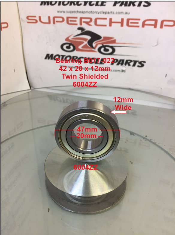 Bearing, B017-022, 6004ZZ, 42mm x 20mm x 12mm, Twin Shields. image 0