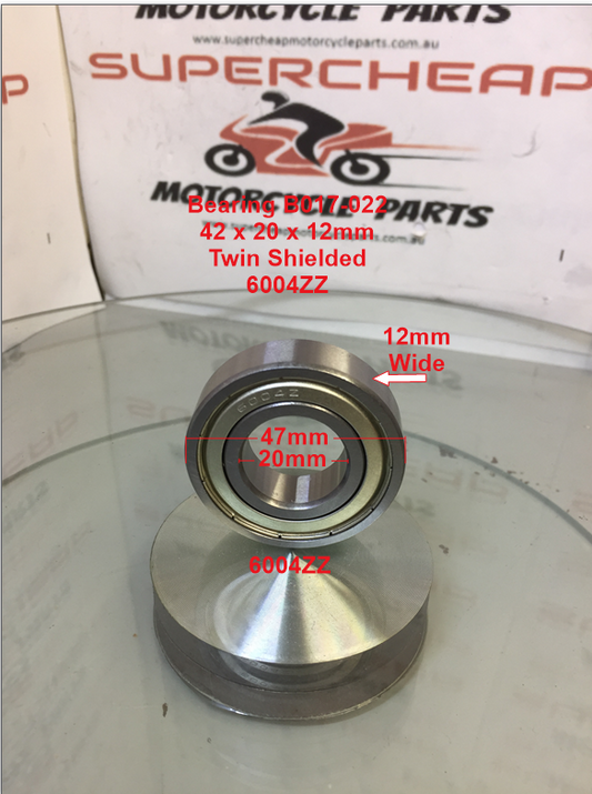 Bearing, B017-022, 6004ZZ, 42mm x 20mm x 12mm, Twin Shields. image 0