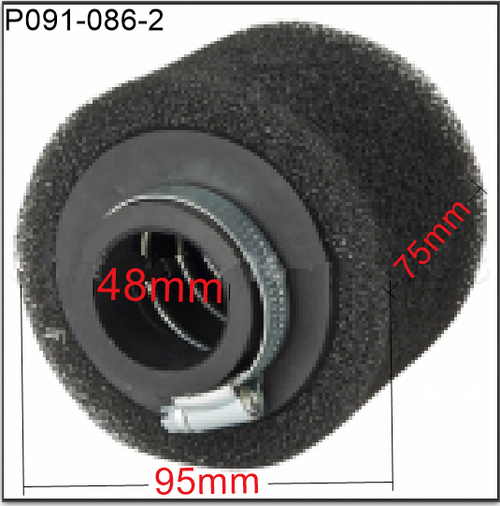 Air Filter, P091-086-2, 48mm, Straight, 2 Stage Foam, Dirt Bikes, ATVs. image 0