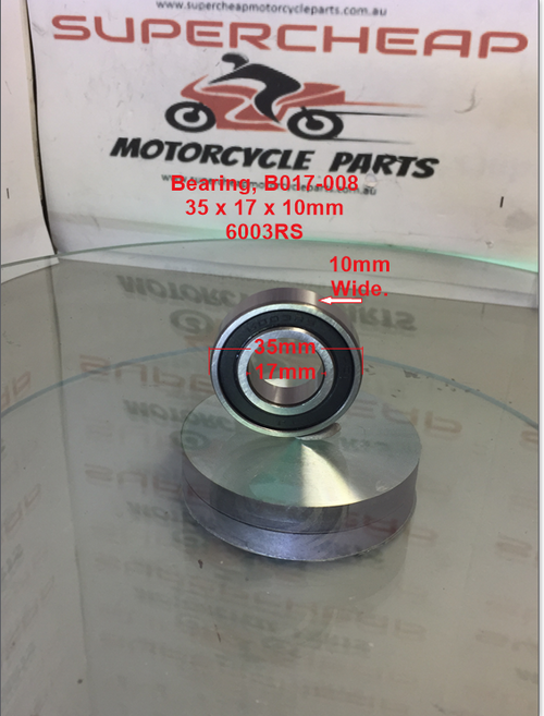 Bearing, B017-008, 6003RS, 35mm x 17mm x 10mm, Twin Seals. image 0