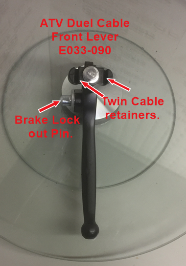 ATV Brake Lever, Drum Brake, twin cable front brake lever, ATVs, Suzuki LT80 image 2