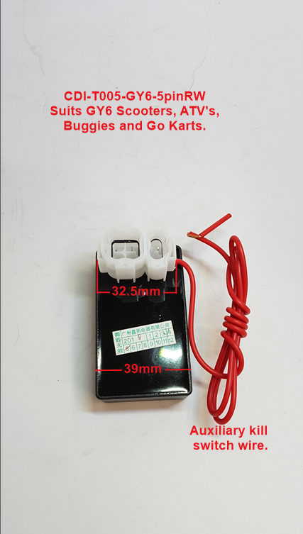 CDI-T005-GY6125-5pin-RW, Scooters, ATV's, Buggies, Go Karts, Pit Bikes. image 0
