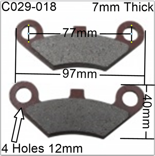 Brake Pads C029-018,  Pit bikes, Dirt bikes, ATVs, Scooters, Buggies & Go Karts. image 0