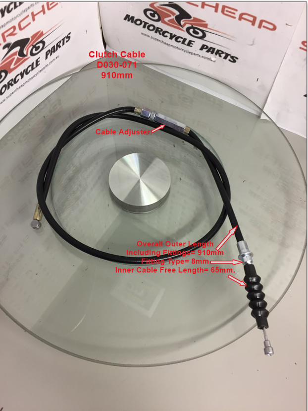 Clutch Cable, D030-071, 910mm, Dirt Bikes, Pit Bikes, Quads, Buggies. image 0