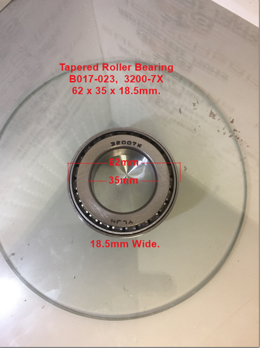 Tapered Roller Bearing, B017-023, 62x35mm Steering Head, various uses. image 0