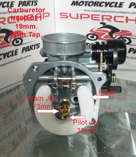 Carburetor N090-021, 19mm, With Tap. Dirt Bikes, Quads, Buggies. image 4
