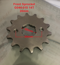 Front Sprocket, G044-010, 420, 14 Tooth, 20mm, requires retainer. image 0