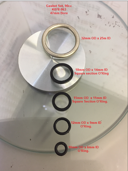 Gasket Set, H078-063, 47mm Bore, 90cc, Air Cooled. Pit Bikes, ATVs, Buggies. image 2