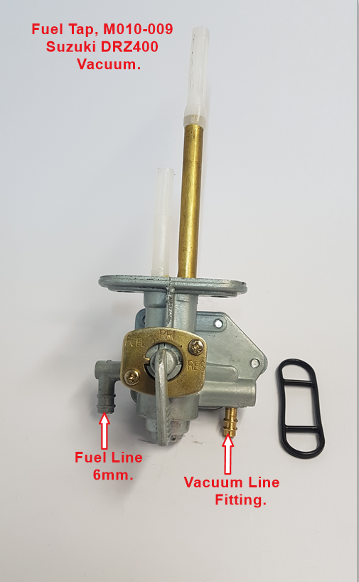 Fuel Tap,  M010-009, Suzuki DRZ400E, DRZ400 SM, SE, Vacuum operated. image 1