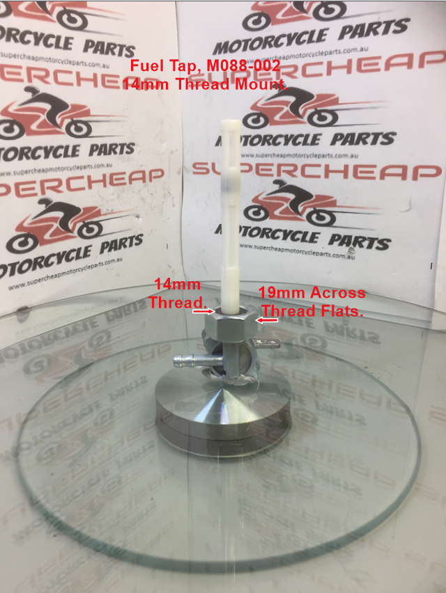 Fuel Tap, M088-002, 14mm Thread Mount, Dirt Bikes, Quads, Scooters, Buggies. image 1