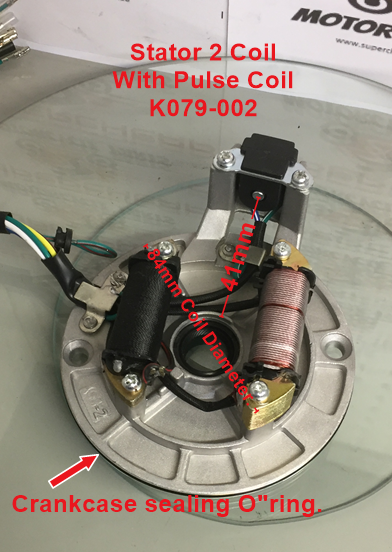 Stator/Magneto,  K079-002, 2 Coil with pulse Coil, For Pit Bikes, ATVs, Buggies image 1