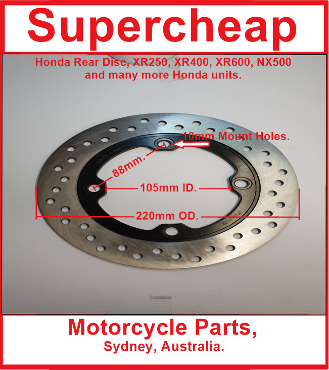 Honda Rear Disc, suits XR250, XR350, XR400, XR600, NV500, NX650 and many more. image 0