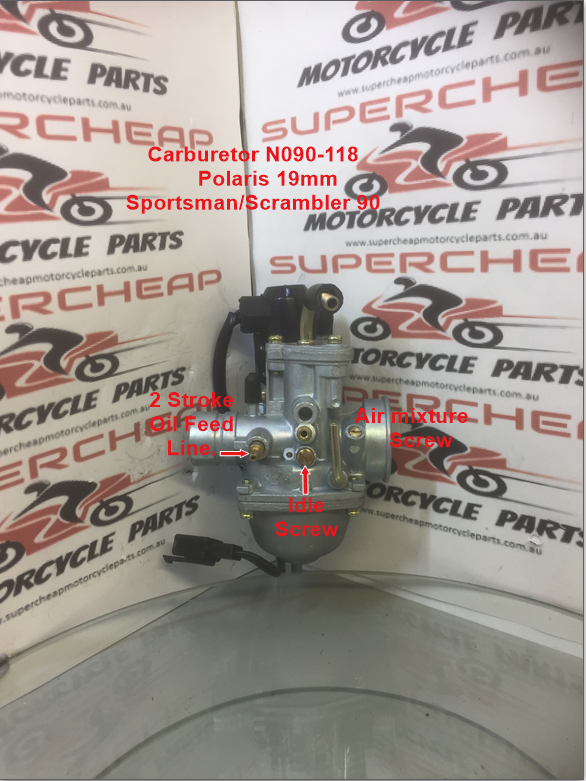Carburetor, N090-118, Polaris 19mm, Scrambler and Sportsman 90 image 2