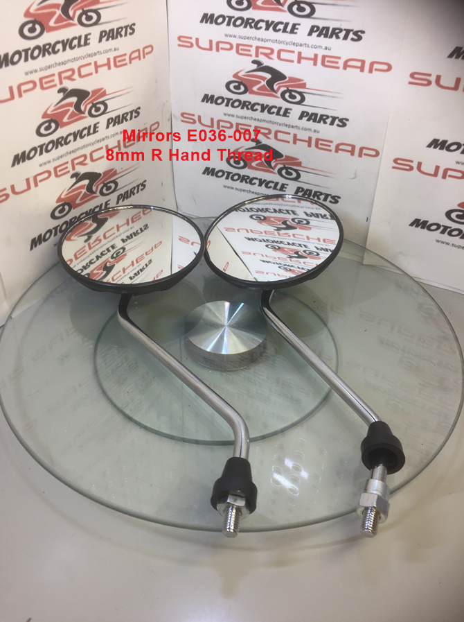 Mirrors, E036-007, 8mm R/Hand Thread, Fits left and right hand side. image 1