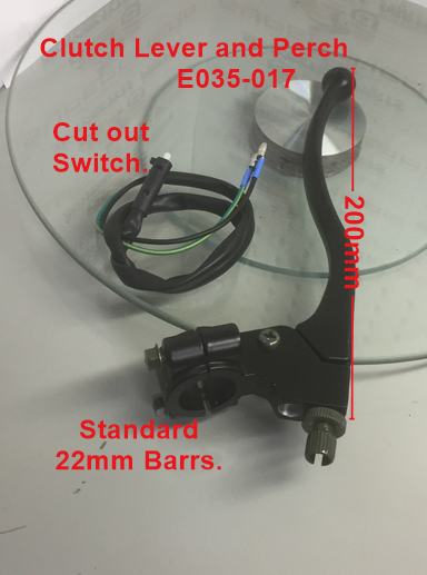 Clutch Lever, E035-017 with Perch and cut out Switch. Alloy body. image 2