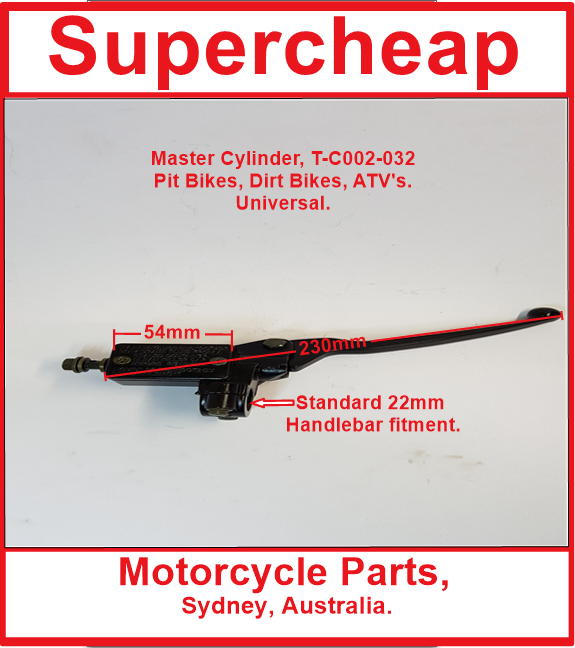 Brake Master Cylinder, FD-C002-032, Suitable for Pit Bikes, Dirt Bikes, ATV's. image 0