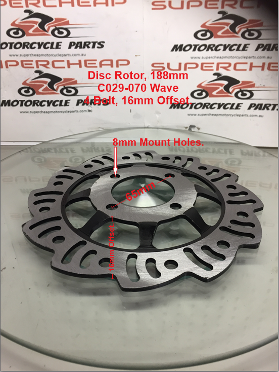 Disc Brake Rotor, C029-070, 189mm, 16mm Offset, 4 bolt, Pit Bikes, ATVs. image 1