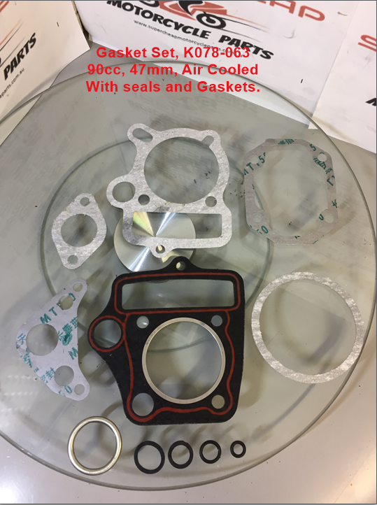 Gasket Set, H078-063, 47mm Bore, 90cc, Air Cooled. Pit Bikes, ATVs, Buggies. image 1