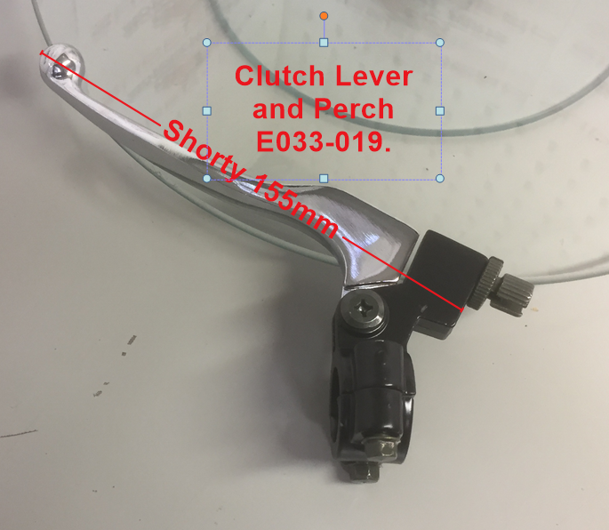 Clutch Lever,  E033-019 with alloy Perch, Shorty. Chrome Lever. image 1