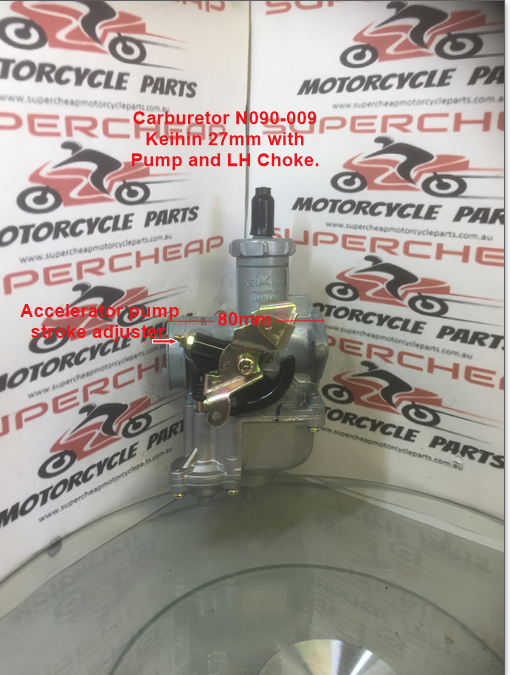 Carburetor, N090-009, Keihin 27mm, with accelerator pump. ATVs, Dirt Bikes. image 2
