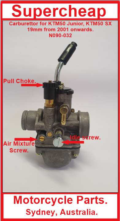 Carburetor, KTM50 Junior and KTM50 SX, 2001 onwards. image 0