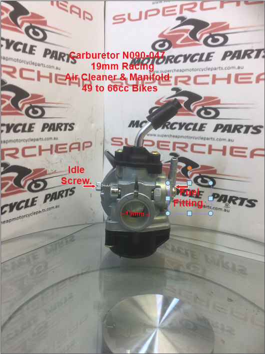 Carburetor, N090-047, 19mm Racing, 47 to 69cc Pocket bikes, ATVs and More. image 3