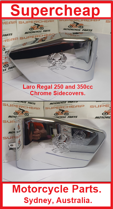 Laro Regal Raptor chrome sidecovers, 250 and 350cc. image 0