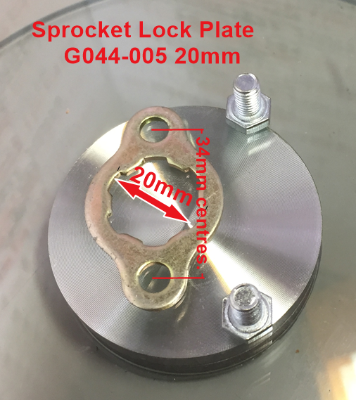 Sprocket Lock Plate, G044-005, 20mm sprocket shaft diameter. image 0