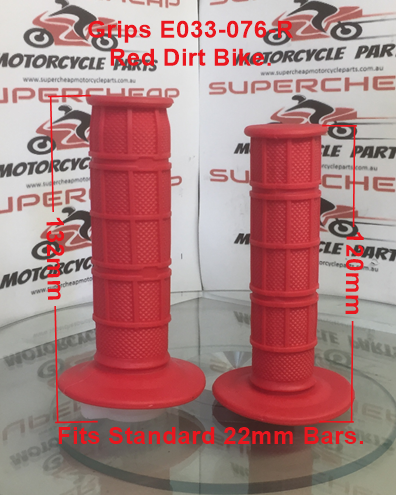 Grips, E033-076-R, Red Dirt Bike Hand Grips with throttle tube. image 2